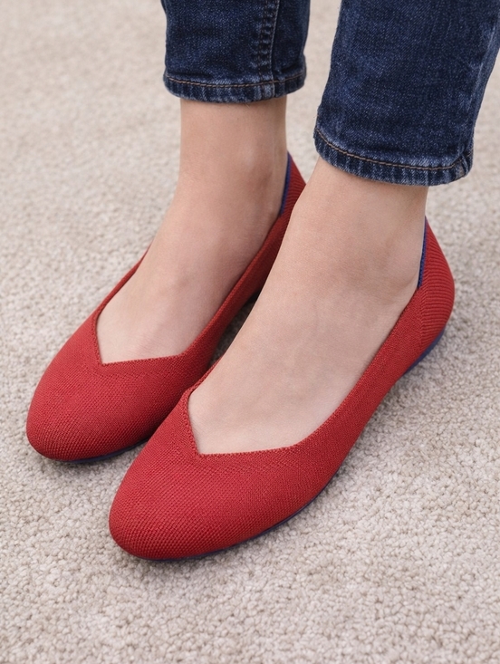Rothy\'s the Flat Round-Toe Shoes Red slip on Flat Loafer Shoes Women\'s US 11 s-l400.jpg main image 2